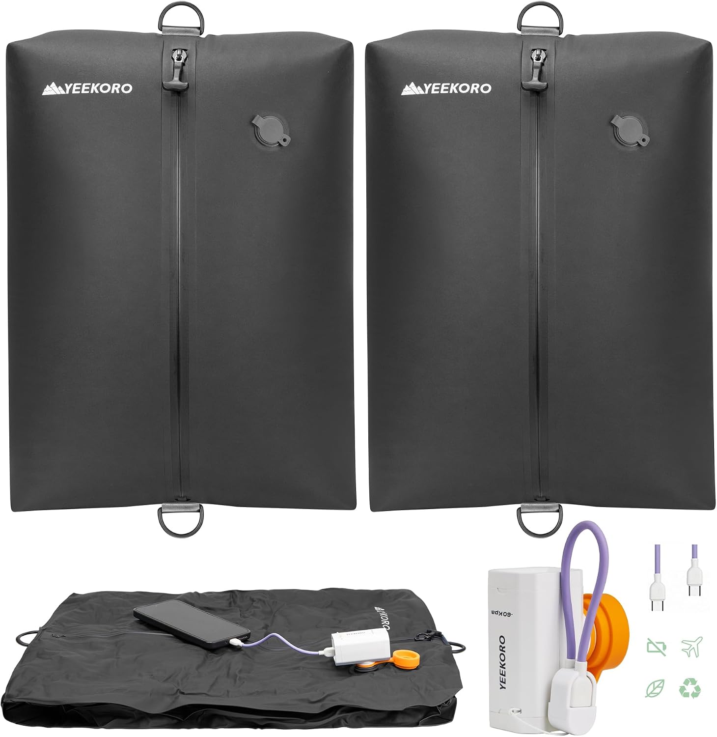 Vacuum Bag for Travel,IPX8 Waterproof Reusable Compression Bags