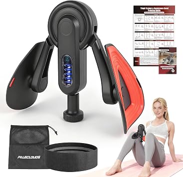 Oberschenkeltrainer 10-100 lbs Beintrainer für Zuhause mit Widerstandsbändern & Trainingsposter Multifunktionaler Beckenbodentrainer für Frauen & Männer Adduktoren & Abduktoren Trainingsgerät