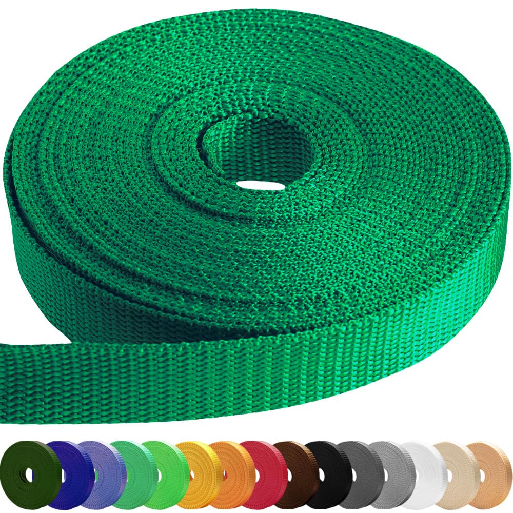 TECEUM 3/4" & 5/8" & 1" & 1.5" & 2" Webbing – 10 25 50 Yards – 40+ Colors – Heavy Duty 1 Inch 1.5 Inch 2 Inch Backpack Straps – Webbing for Climbing