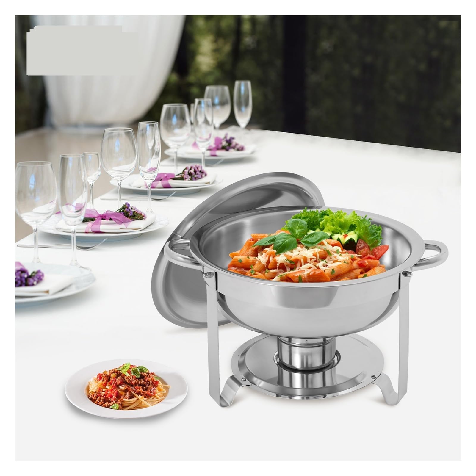 Juego De Buffet 1,19 Galones, Calentador Alimentos Acero Inoxidable, Ideal For Fiestas Y Reuniones Calor Duradero
