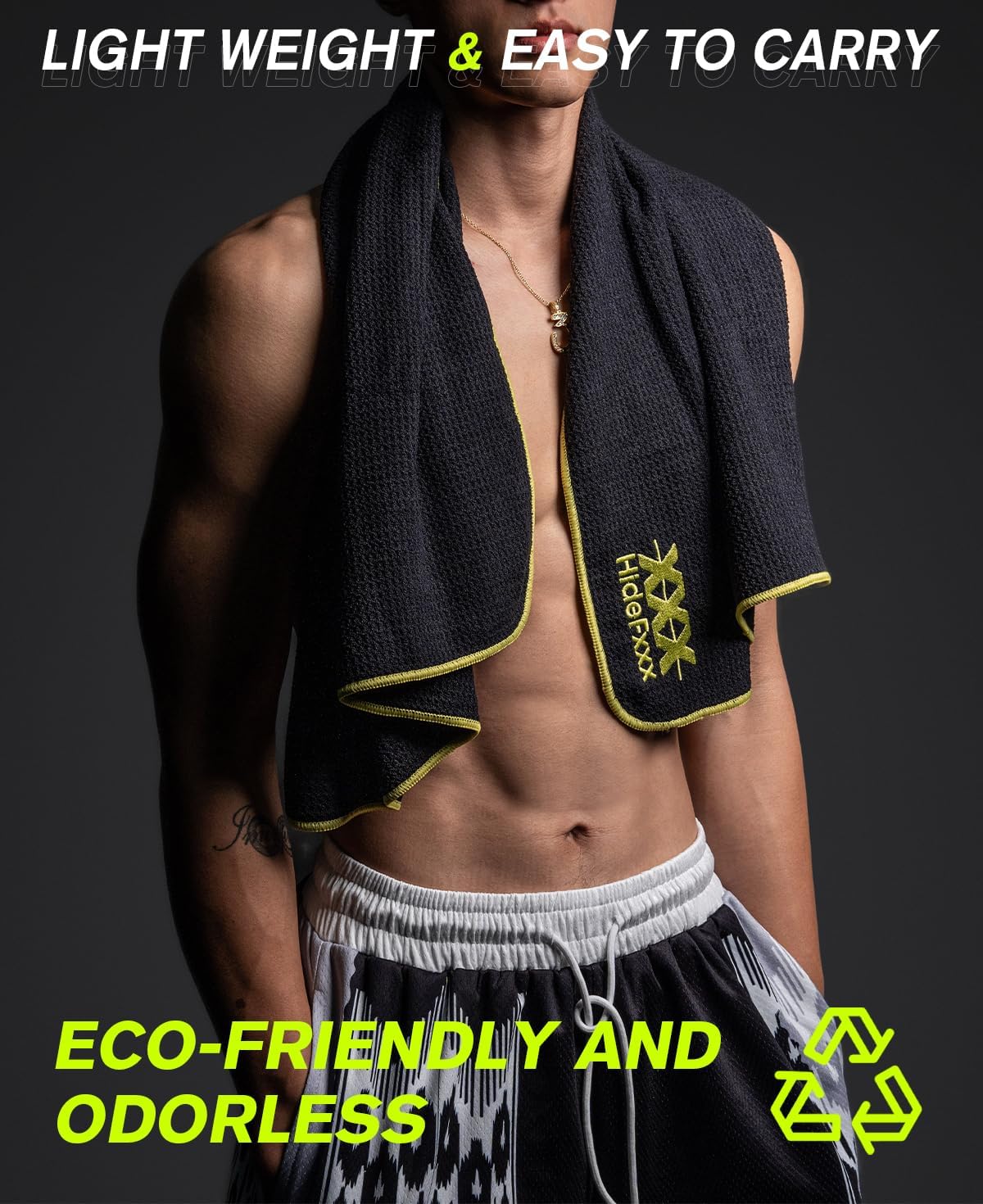 Super Absorbent, Fast Drying Towel - Waffle Weave Sport Towels Gym Towels Workout Sweat Towels for Swimming Beach Hiking Yoga Travel Sports Fitness Towel Duo Set