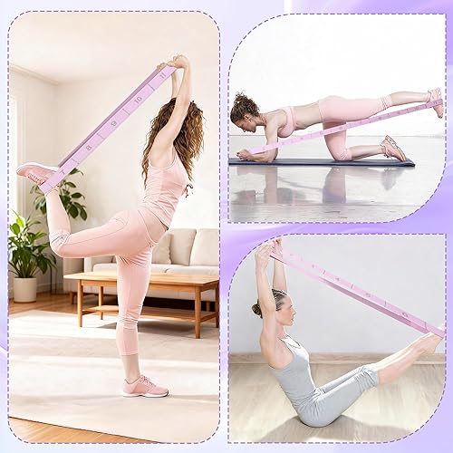 Miniatura 7 de Correa elástica con 11 bucles, correas elásticas para terapia física, yoga, pilates, ballet, correa elástica versátil para flexibilidad, ejercicios