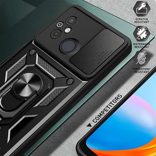 Miniatura 6 de CCSmall Funda para Xiaomi Redmi 12C 4G con cubierta de cámara deslizante para hombres, funda protectora de grado militar para teléfono con soporte