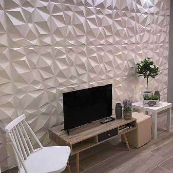 Pack of 20 3D Wall Panels 30 x 30 cm Wall Panels Self-Adhesive PVC Wall Cladding Indoor for Decoration of Living Room Bedroom (Black 3)