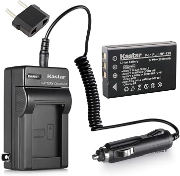 Kastar 1x Battery + Charger for Fujifilm NP-120 FinePix 603, F10, F11, KYOCERA Contax Tvs Digital, RICOH Caplio 300G, Caplio 400G Wide, Caplio Pro G3, Caplio R330, Caplio RR10, Caplio RR30 Caplio RX