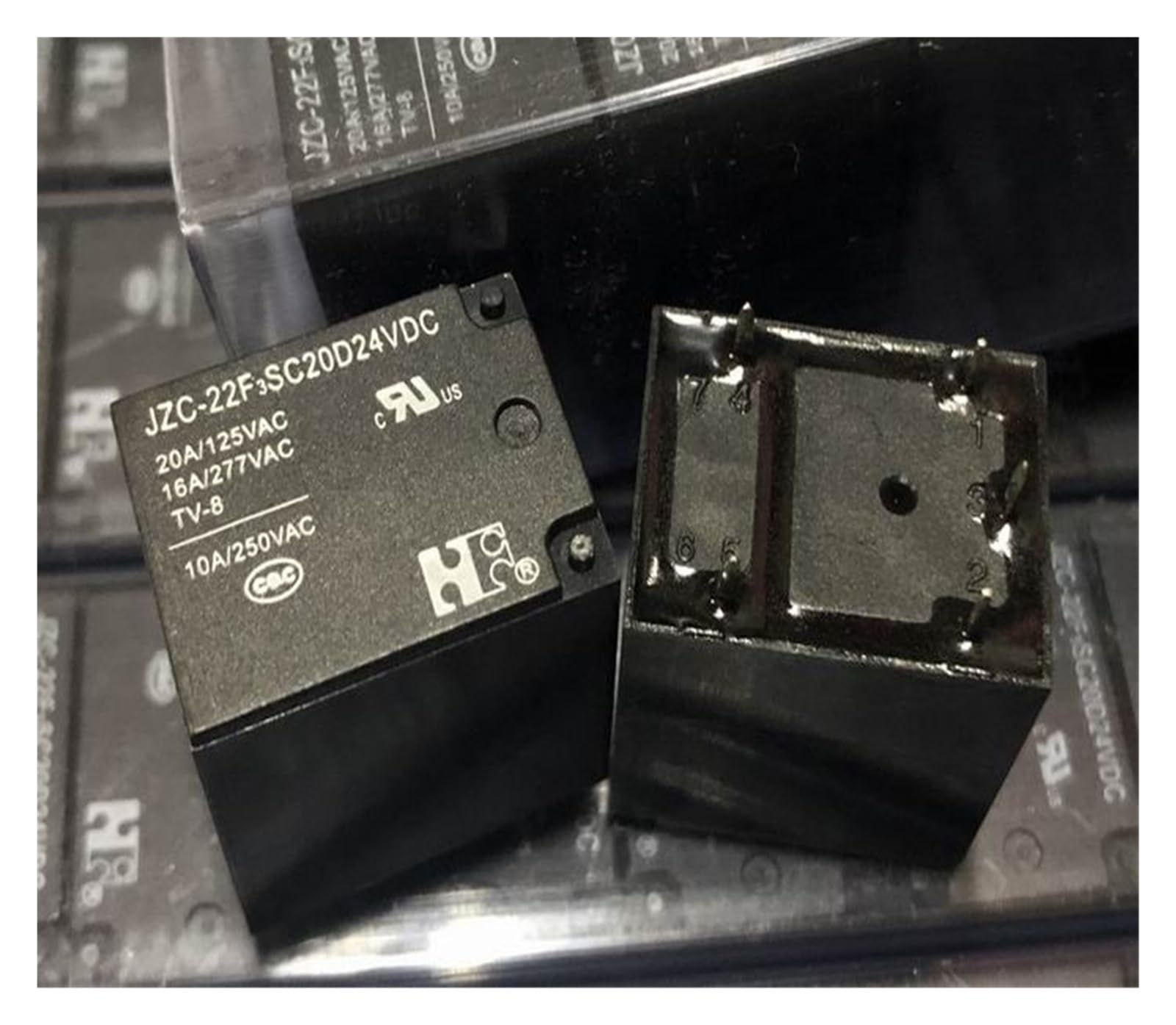 Relais JZC-22F3SC20D24VDC 5 broches 24V 16A pour circuit imprimé