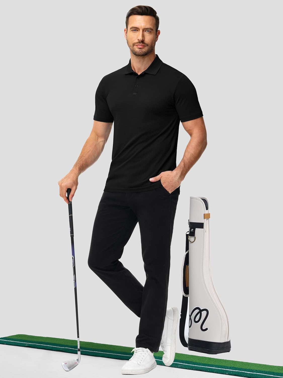 3 Pack Polo Shirts for Men Golf Performance Moisture Wicking Breathable Athletic Polyester Work Sport Polos - Image 2