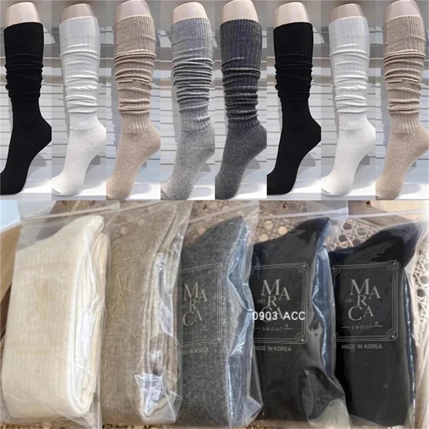 Over The Knee Socks 3 pair Long Socks Cashmere Boot Solid Wool Thigh Stocking Skinny Casual Cotton Over For Women