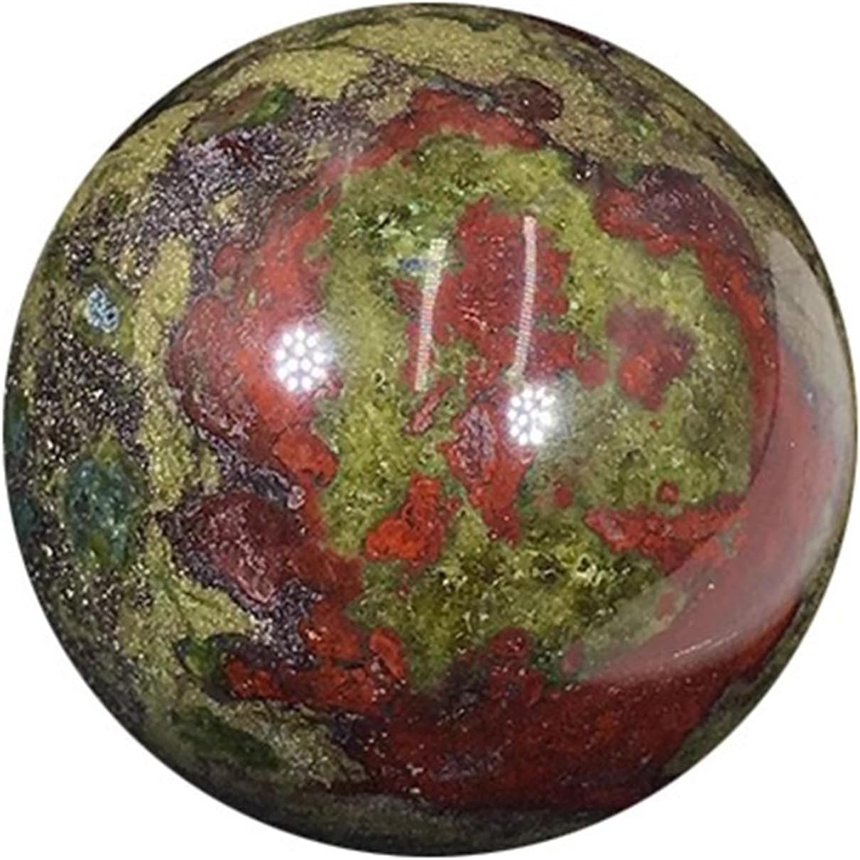 Polished Dragon Blood Stone Sphere,Green Gemstone Decorative Orbs, Quartz Crystal Ball Witchcraft Home Decor,40~45mm
