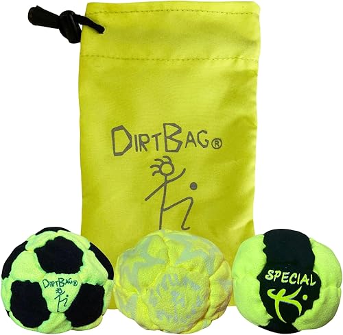 HYYGOCCTV 3Pcs Hacky Dirt Bag Set Knitted Soccer Footbags for Adult Hand-Made Kn
