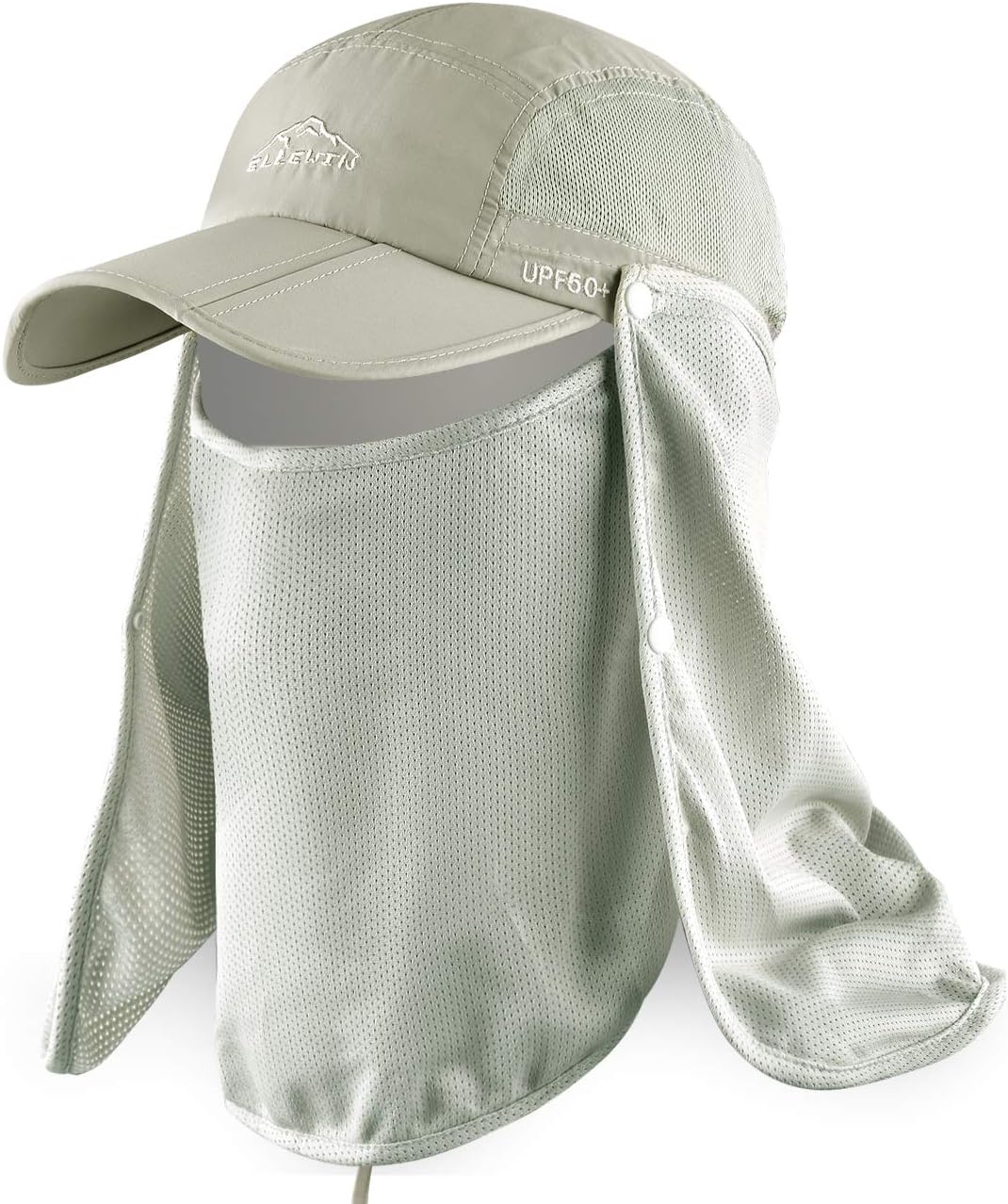 ELLEWIN Outdoor Sun Hat for Men Women UPF 50+ Fishing UV Hat with Neck Flap Face Cover for Sun Protection