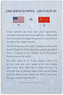 1980 Miracle On Ice,Herb Brooks Speech, Miracle Hockey Poster Canvas Painting Posters And Prints Wall Art for Living Room Bedroom Decor 12x18inch(30x45cm) Unframe-style