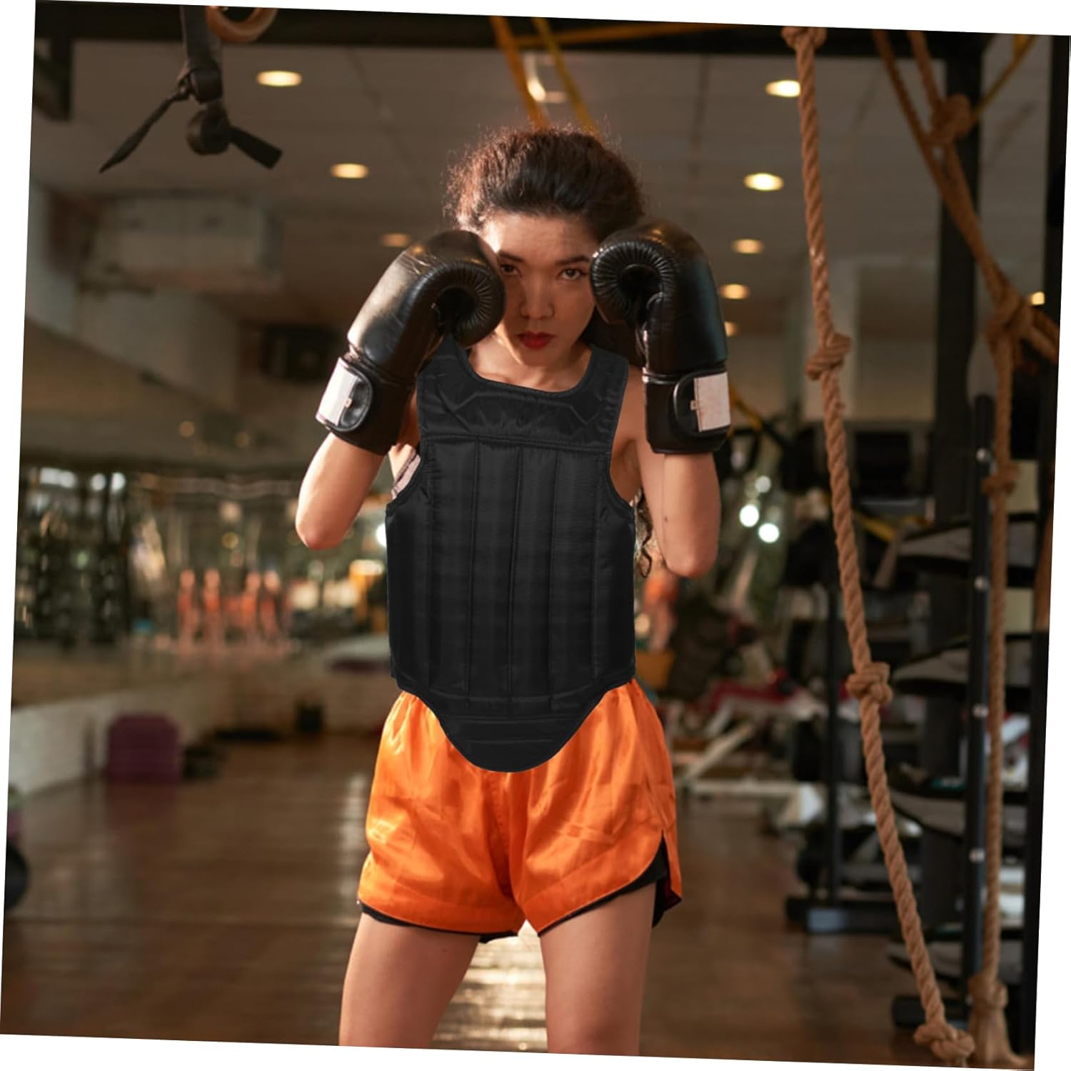 Totority Chest Guard for Boxing Wear Protector Ergonomic Design for Taekwondo Fencing Training Full Chest Portable Adult Black