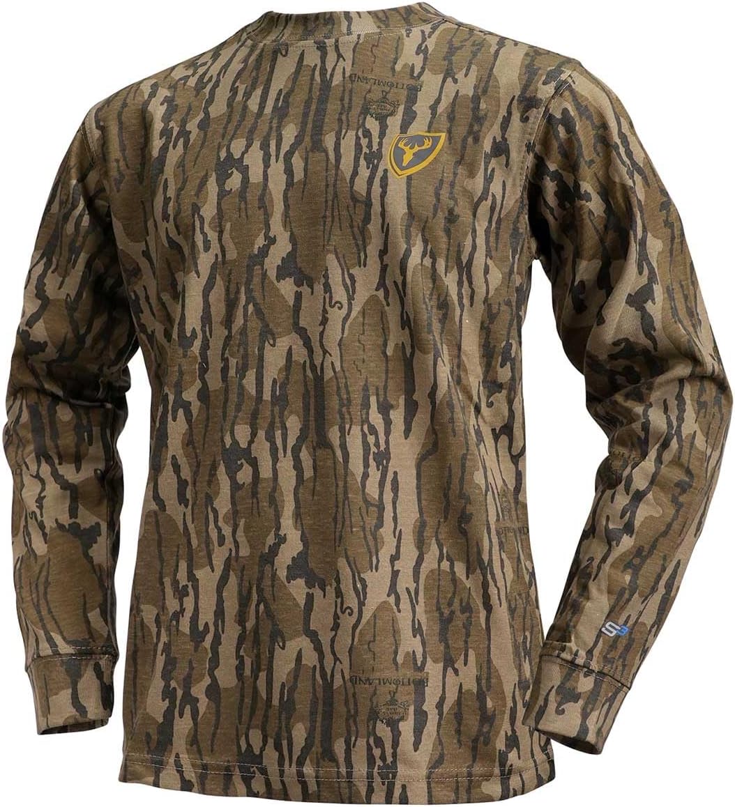 Shield Series Youth Fused Cotton Shirt with Long Sleeves, Youth Camouflage Shirt