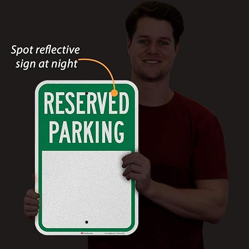 Miniatura 8 de SmartSign Letrero de metal de escritura de 18 x 12 pulgadas, aluminio de 63 mil, material reflectante laminado 3M, verde y blanco