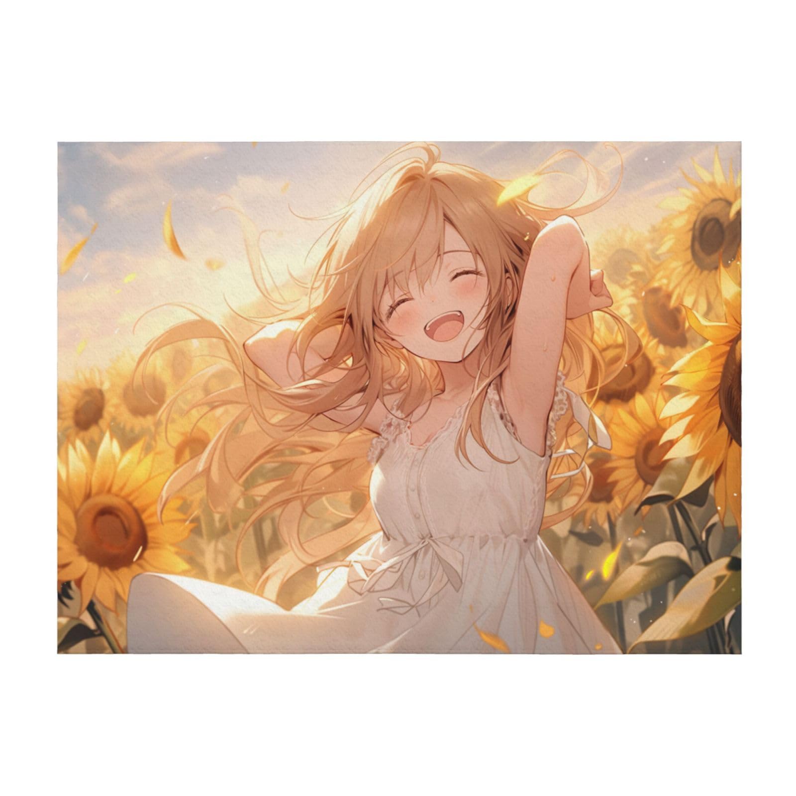 Couverture légère motif tournesol pour vos soirées cocooning sur le canapé
