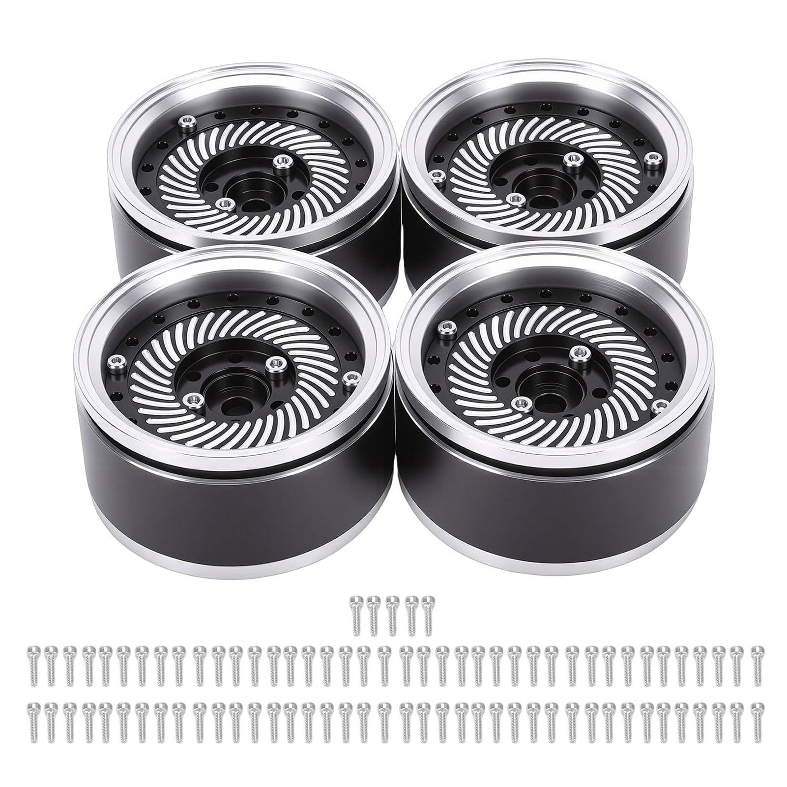 Cerchioni per Auto RC da 1,9 Pollici Set di 4 Cerchi in Lega di Alluminio Anodizzato Leggero con Forte Resistenza Agli Urti per Auto Cingolate 1/10