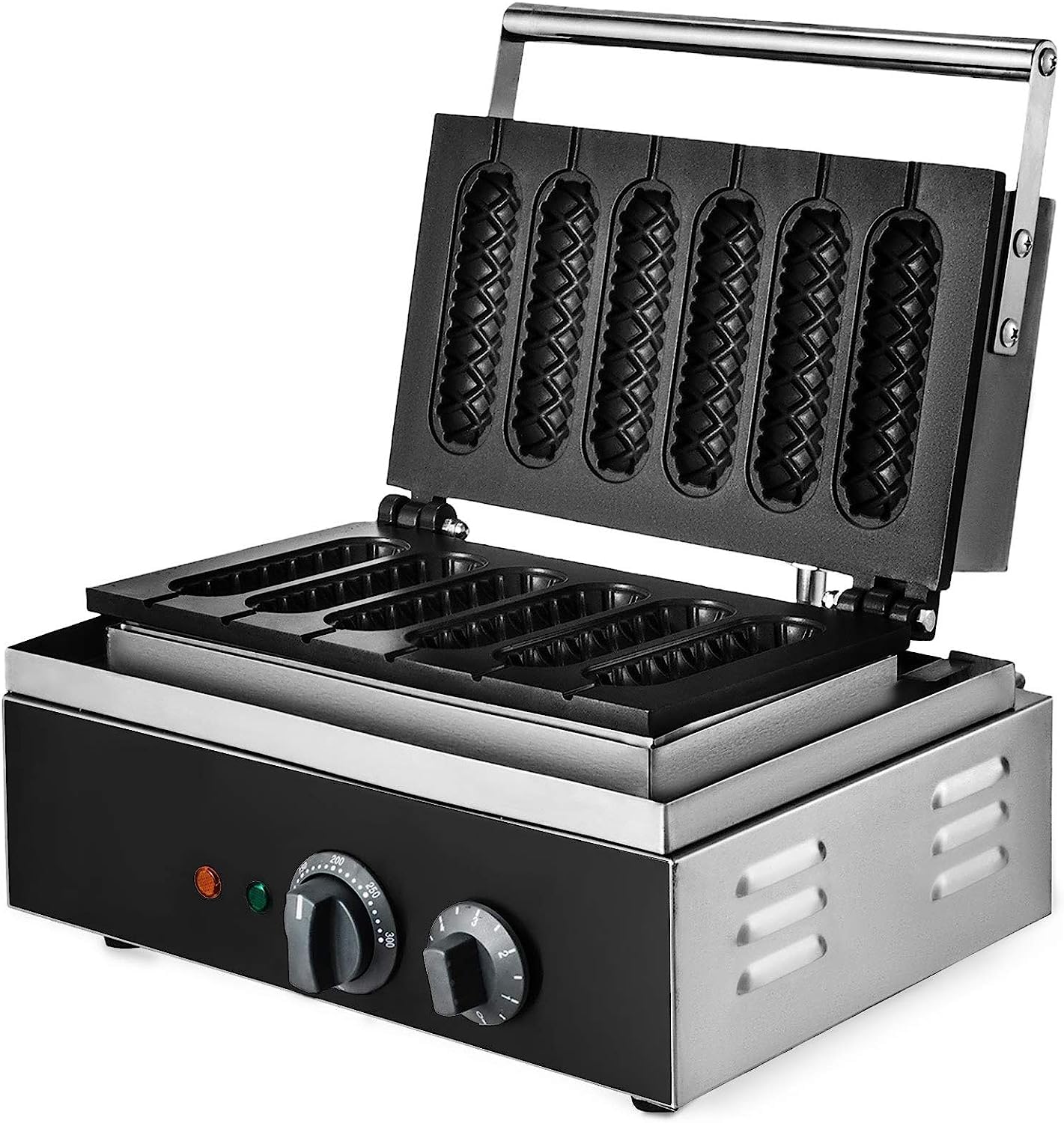 VEVOR 1500W Lolly Waffle Maker Lecca Commerciali 6 pezzi Waffle Maker Antiaderenti Hot Dog Waffle Maker 220V Macchina per Waffle in Acciaio inossidabile