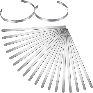Hicarer 18PCS Adjustable Stainless Steel Cuff Bracelet Blanks for DIY Jewelry Making - 6.3x0.2 Inch Bangle Blanks