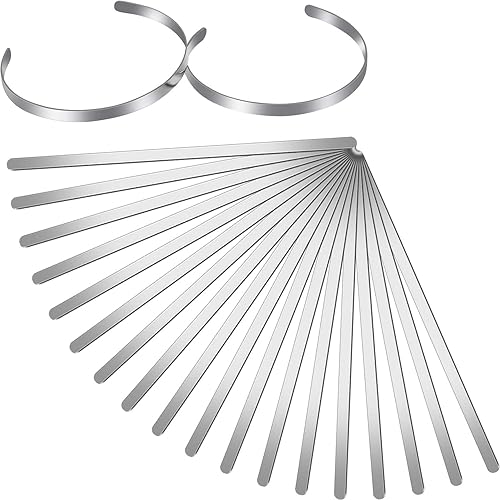 Hicarer 18 pulseras ajustables de acero inoxidable para hacer joyas, 1/5 x 6 pulgadas, Acero inoxidable
