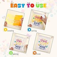 Vista 4 de Tintnut Vinilo HTV de Neón - 10 Hojas de 12 X 10 pulgadas Vinilo de Transferencia de Calor Neón Pastel Vinilo para Planchar para Camisetas Bricolaje