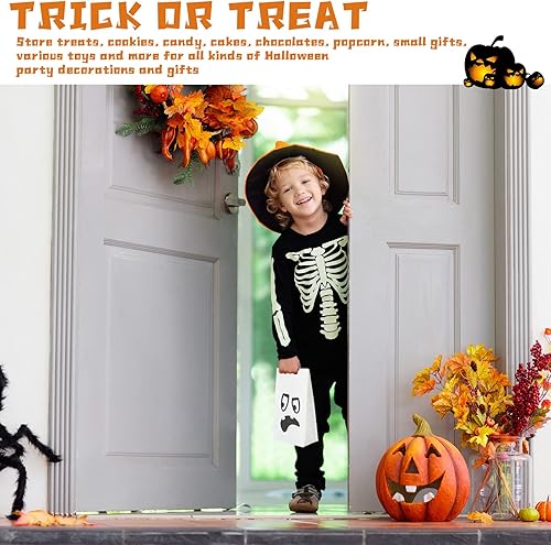 Miniatura 7 de Jetec 30 bolsas de regalo de fiesta de Halloween, bolsas de regalo de papel kraft de Halloween, bolsas de regalo de fantasma, bolsas de dulces,