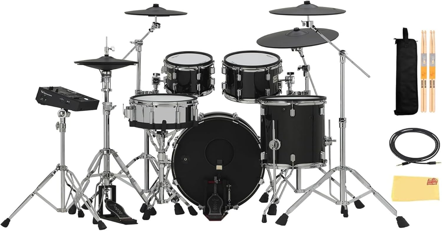 Roland VAD516 V-Drums Acoustic Design Electronic Drum Kit Bundle with Audio Cable, Drumsticks, Drumstick Bag, and Austin Bazaar Polishing Cloth