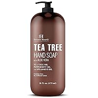 Vista 2 de Botanic Hearth Jabón líquido de manos de árbol de té, fórmula sin sulfato, lavado a mano multiusos con aloe vera y aceite de árbol de té de alta