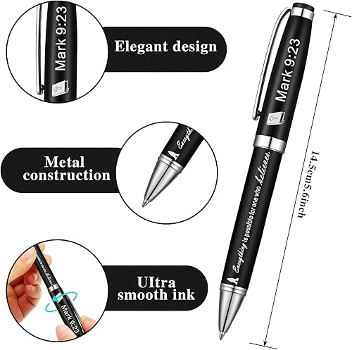 Miniatura 2 de Chinco Juego de 2 bolígrafos de regalo cristianos grabados con versículo de la Biblia, regalos para hombres, regalos cristianos con caja y 2