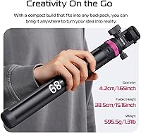 Vista 5 de ULANZI MT-89 Trípode extensible de aluminio, soporte de luz ajustable portátil de 82", con tornillo de 1/4" de liberación rápida, trípode