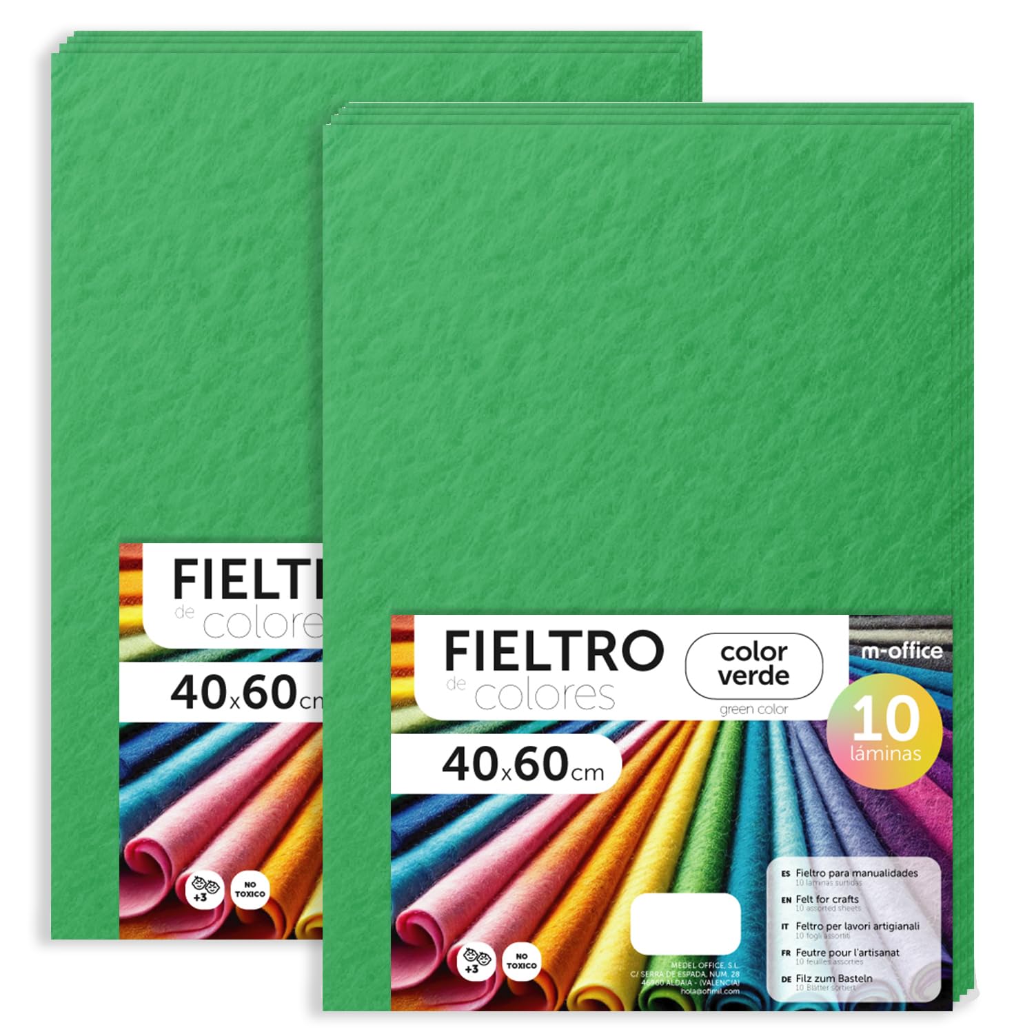 Fieltro para Manualidades, Fieltro de Colores, Suave y Flexible, Material para Costura, Telas Patchwork, Ideal para proyectos DIY, artesanía o decoración, 20x30cm - m-office (rojo, 10 uds) — view 42