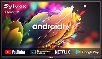 SYLVOX Outdoor TV, 4K UHD 55 Inch Smart TV, IP55 Waterproof 1000 nits Brightness for Partial Sun, Outdoor Television Powered by Android OS, Works with Voice Assistant & Chromecast (Deck Pro)