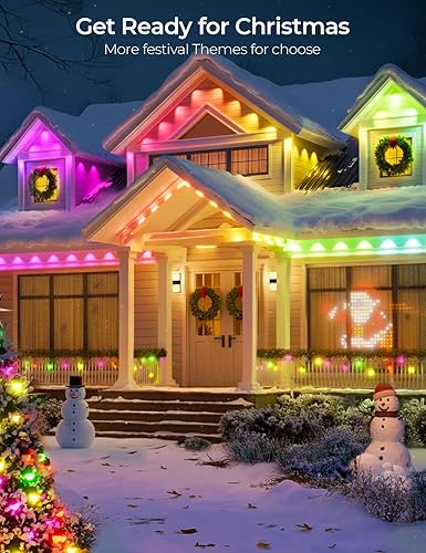 Miniatura 2 de Luces permanentes inteligentes para exteriores Pro, 200 pies, 120 LED RGB+IC blanco cálido/frío para uso diario, más de 100 modos de escena, luz de