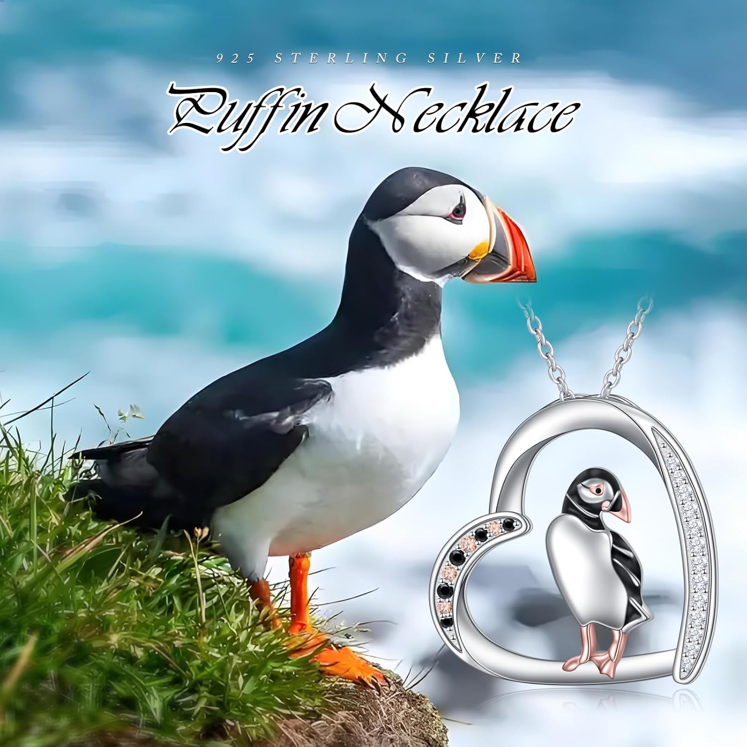 Alphm Heart Animal Necklace for Women 925 Sterling Silver Giraffe/Bunny/Squirrel/Panda/Hedgehog/Ladybug/Cat/Dachshund/Peacock Pendant Necklace Animal Jewelry Persents for Daughter Sister