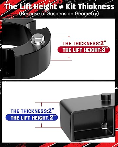 Miniatura 5 de Kit de elevación de nivelación delantera y trasera de 3 pulgadas y 2 pulgadas para Tundra 1999-2006, espaciadores de puntal delantero de 3 pulgadas