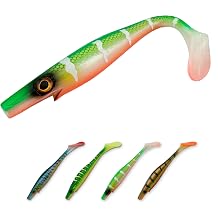 Thump Shad Paddle Tail Swimbait, 6" Soft Lures for Bass, Extra Weight Heavy Kicking Tail for Jig Head & Weighted Swimbait Hook, 3 Pack