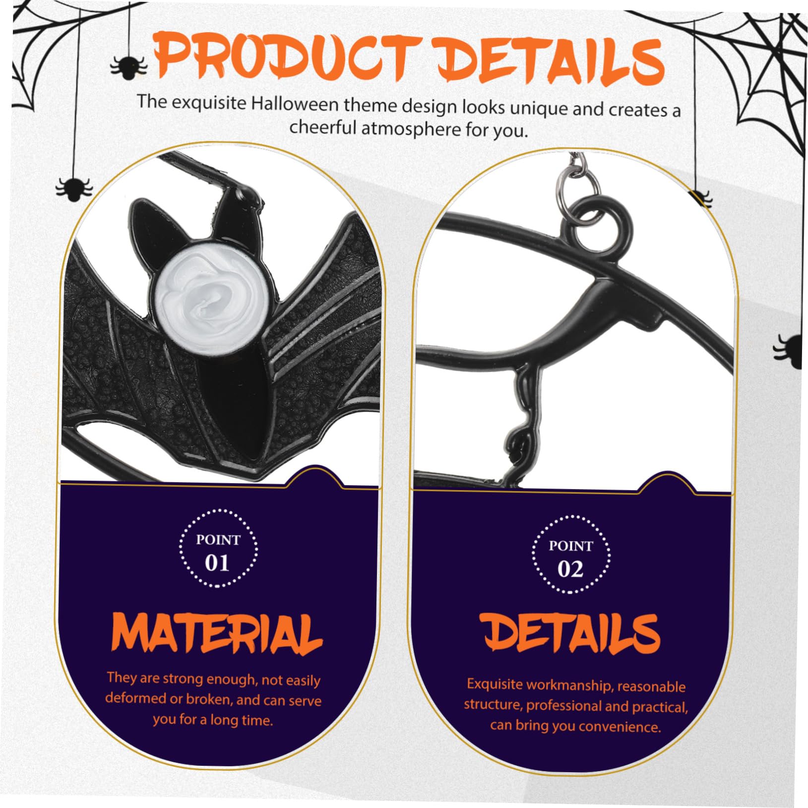 ABOOFAN 4 Pezzi Pendente Pipistrello Proposto Ornamento Da Appendere a Pipistrello Campanelli Eolici Di Halloween Accessori Decorazioni Per Feste Di Halloween Porta Black Ferro Da Stiro