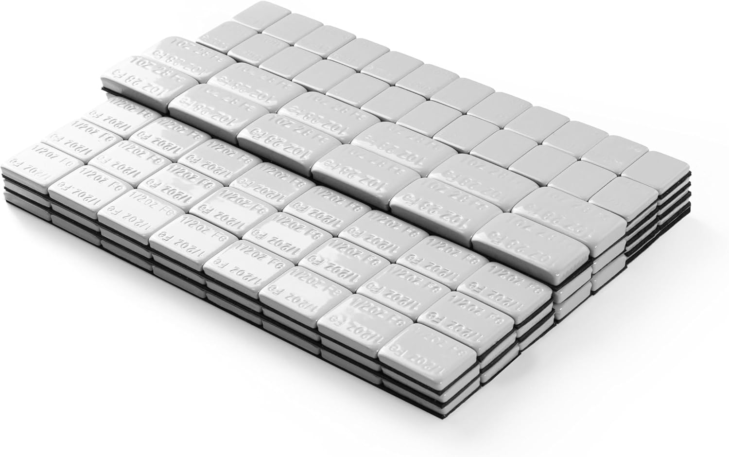 1/4 oz 120 pcs + 1/2 oz 64 pcs + 1 oz 36 pcs Grey, 220Pcs/Box, Mellow Style Adhesive Stick on Wheel Weights Kit, for Cars, Trucks, SUVs, Motorcycles WW-M1RG