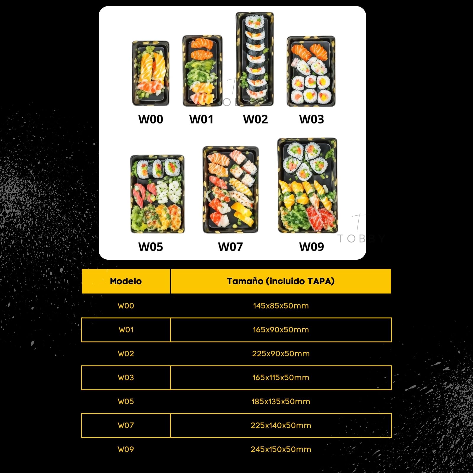 50 Uds Bandejas Reutilizables para Sushi,Envases de Plástico para Comida,Dulces,y Bocadillos,Juego de Bandejas Rectangulares para Sandwiches,Catering,Banquetes,Bodas,Cumpleaños,Baby Shower y Fiesta