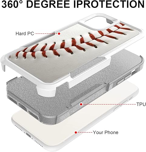 Miniatura 2 de Funda protectora híbrida de doble capa para iPhone 11 Pro Max con patrón blanco de absorción de golpes y carcasa híbrida de doble capa de silicona