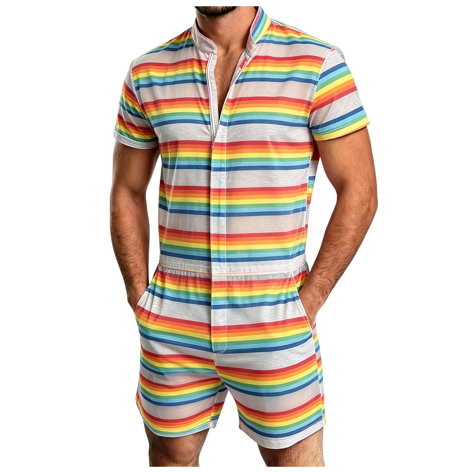 Mono corto de manga corta hombre moda vacaciones cómodo casual 5