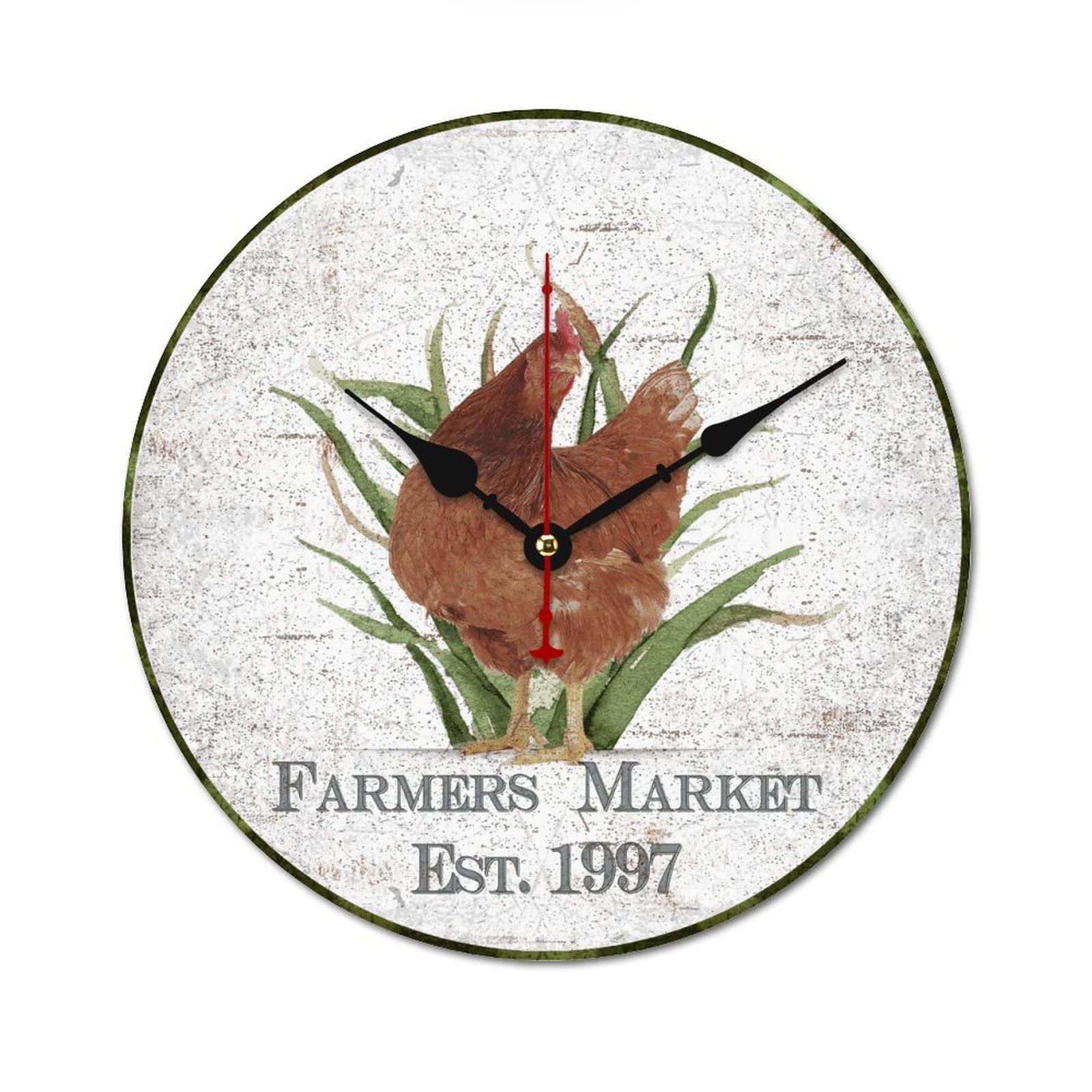 Horloge murale en bois vintage grande pendule shabby chic décoration salon