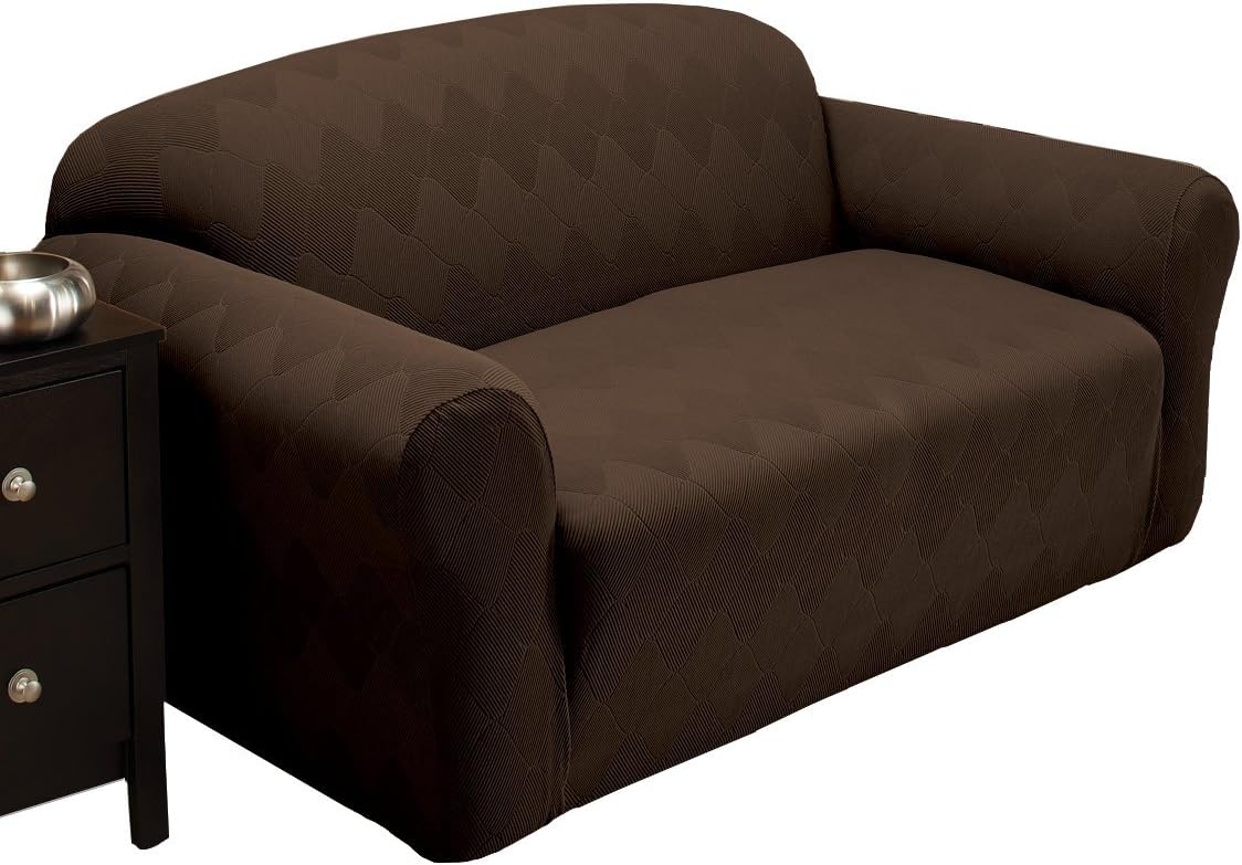 Stretch Sensations Optic Sofa Stretch Slipcover, Chocolate