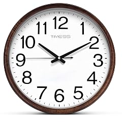 TIMESS Wall Clock, Classic Wood Style Finish, 13 Inch Non Ticking Silent Battery Operated Analog photo TIMESS Wall Clock, Classic Wood Style Finish, 13 Inch Non Ticking Silent Battery Operated Analog