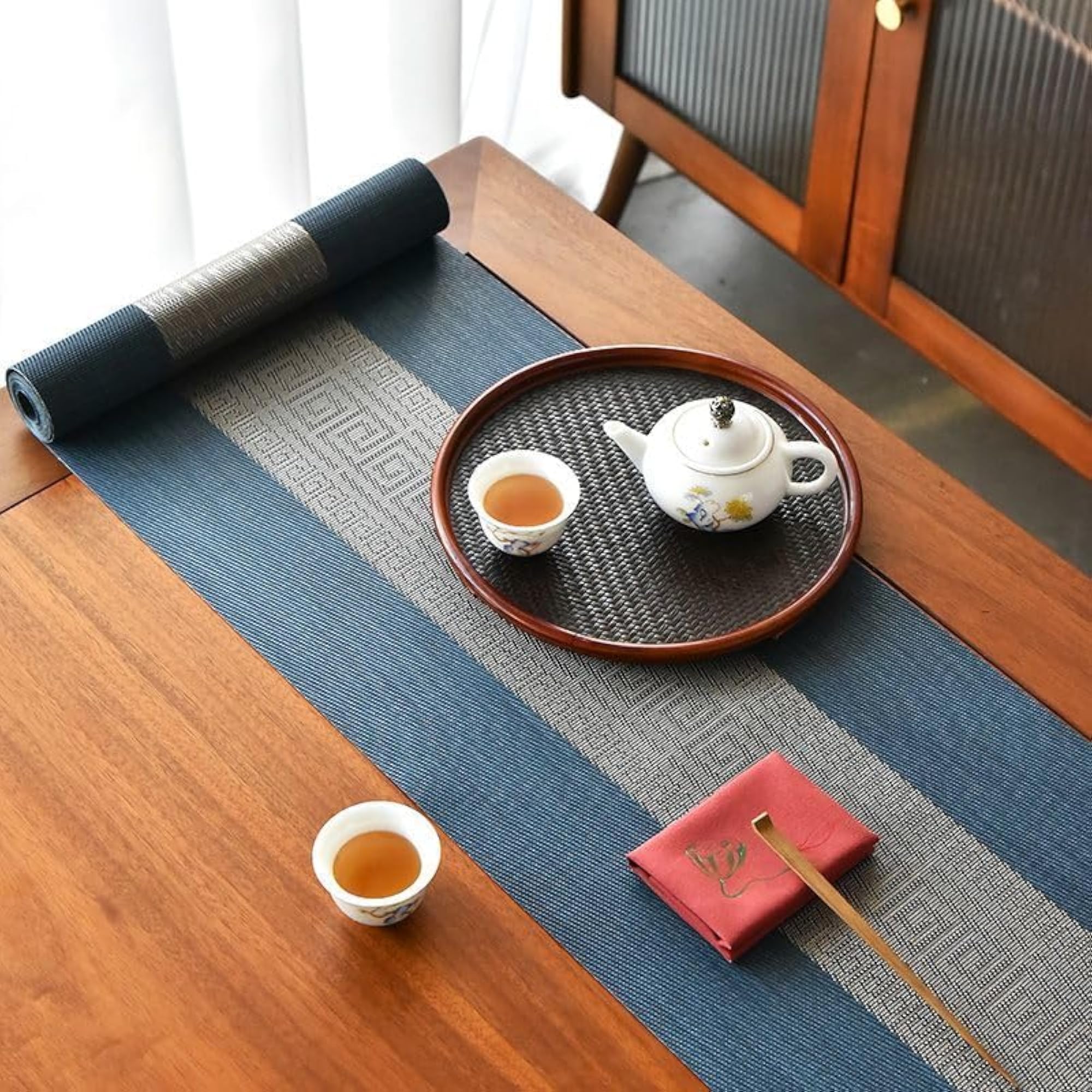 Woven Crossweave Vinyl Kitchen Tablemat Set