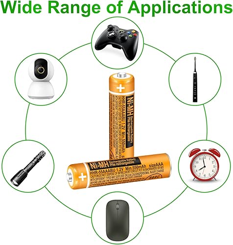 Miniatura 5 de Paquete de 4 pilas recargables HHR-55AAABU NI-MH para Panasonic 1.2V 550mAh AAA batería para teléfonos inalámbricos