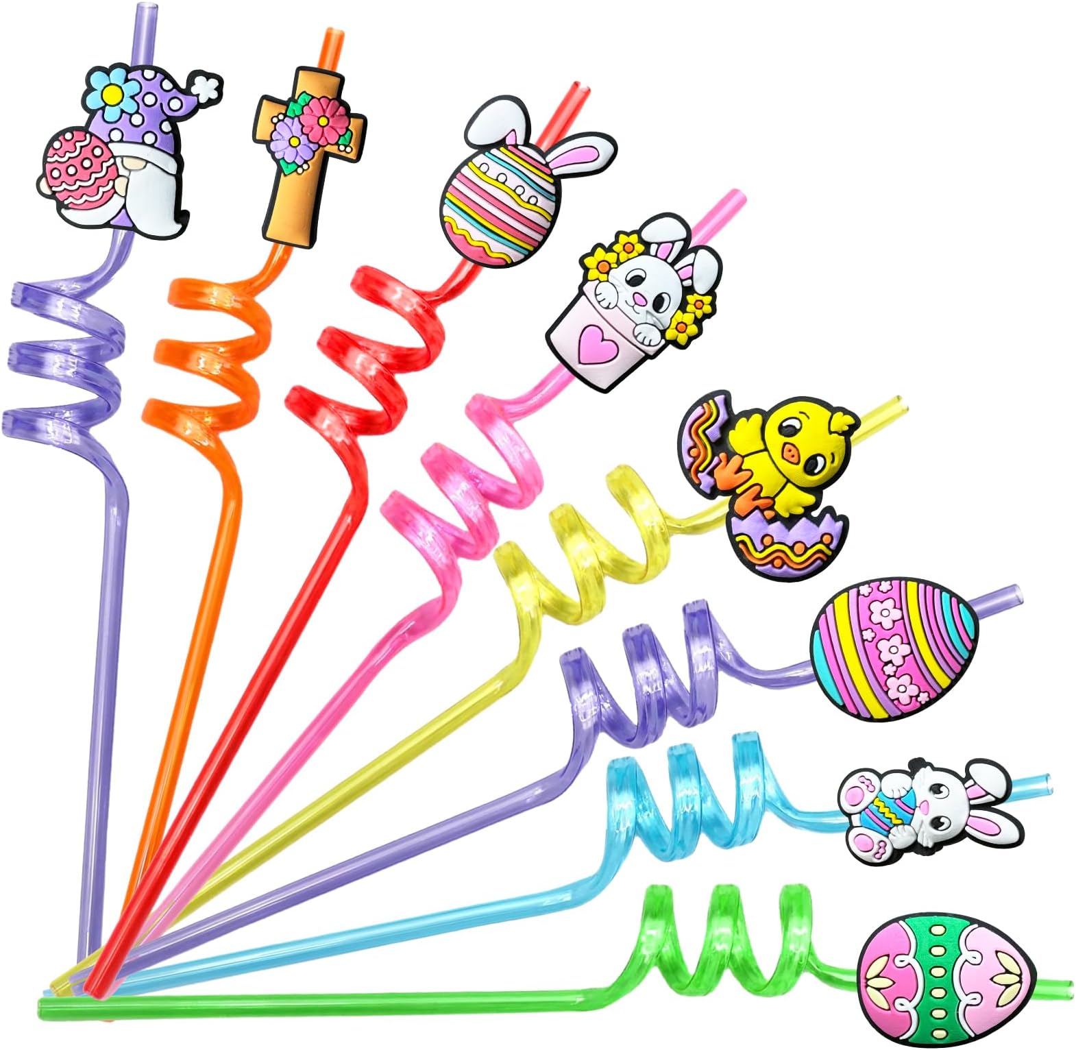 Amazon.com: Cheerland Bunny Straws Birthday Decoration Easter with ...