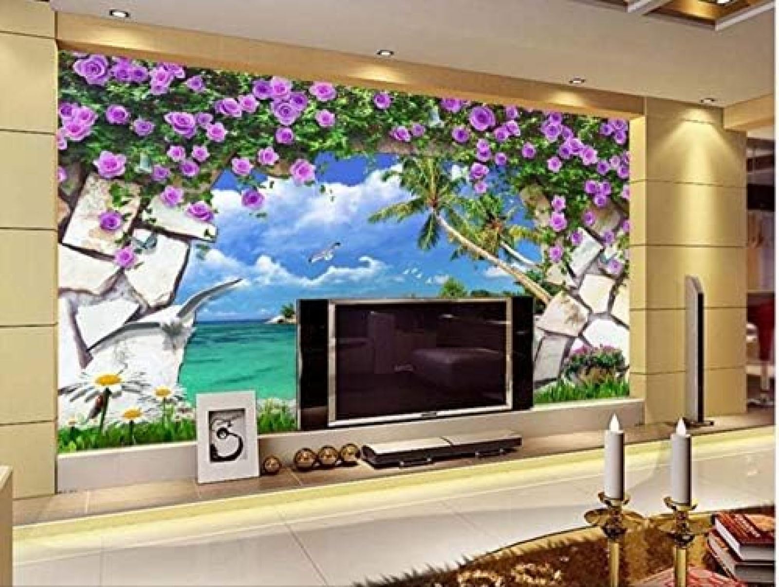 Papier peint 3D intissé lavable XLMING paysage naturel 150x105 cm