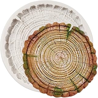 Tree Stump Fondant Mold Chocolate Candy Silicone Molds Wood Bark Fondant Impression Mat For Cake Decoration Chocolate Cupcake Topper Sugar Craft Candy Polymer Clay Gum Paste
