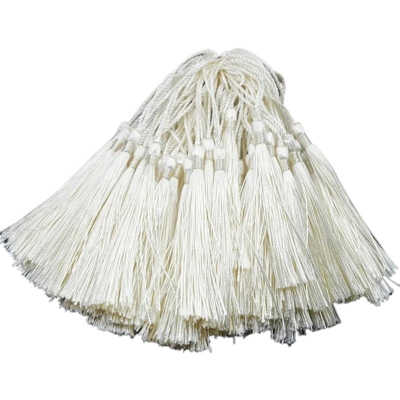 Mini Tassels 300pcs/lot 13cm Tassel Silk Fringe Silky Floss Bookmark Tassels Mini Tassels For DIY Craft Jewelry Making Souvenir Bookmarks for Crafts(14 Beige)
